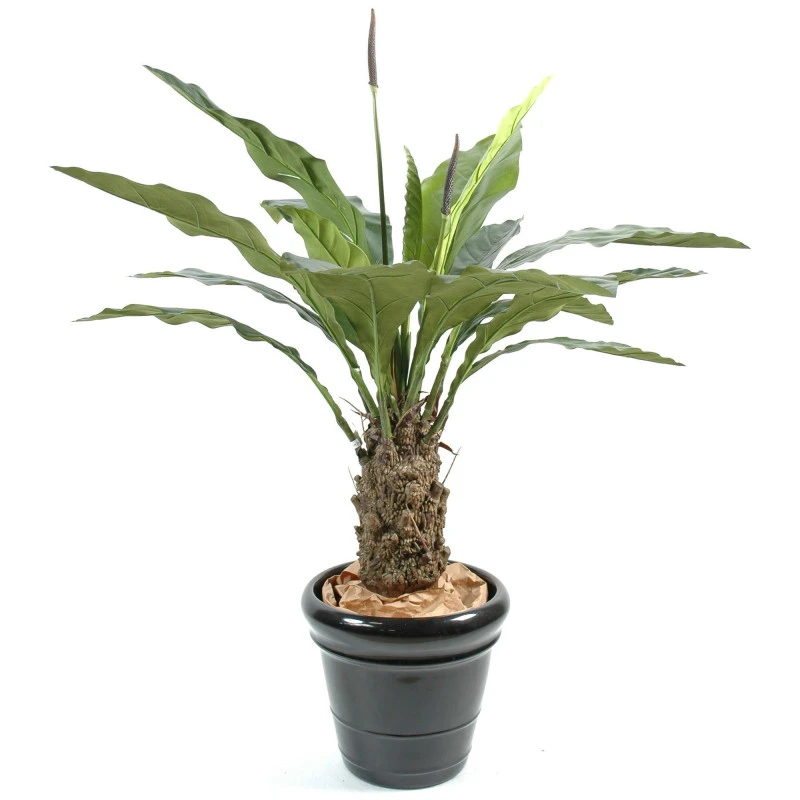 Anthurium artificial Jungle King, 130 cm, latime 100 cm, trunchi fibra de sticla