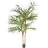 Palmieri artificiali Areca, 3 trunchiuri din lemn, frunze tergal, 220 cm