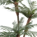 Palmier artificial 3 trunchiuri, 200 cm, culoare verde, trunchi lemn + fibre