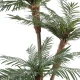 Palmier artificial 3 trunchiuri, 200 cm, culoare verde, trunchi lemn + fibre