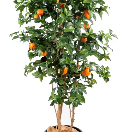 Copac artificial verde, portocal cu ghiveci, 150 cm