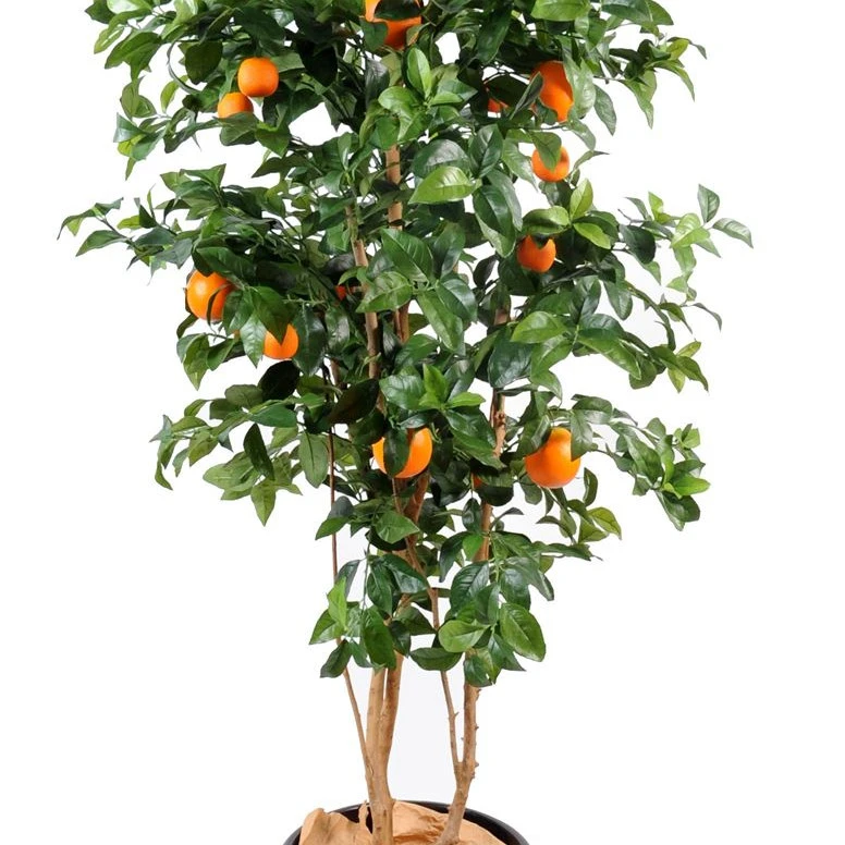 Copac artificial verde, portocal cu ghiveci, 150 cm