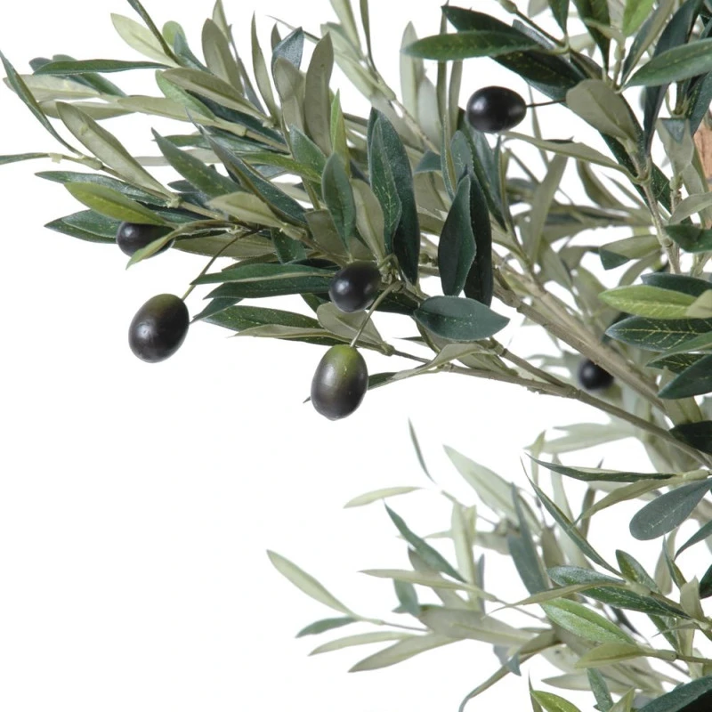 Măslin artificial decorativ, trunchi noduros, 150 cm, verde, masline negre
