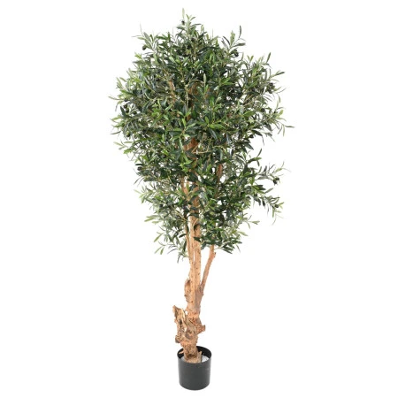 Măslin artificial decorativ, trunchi noduros, 150 cm, verde, masline negre Vert Espace