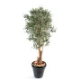 Măslin artificial decorativ, trunchi noduros, 150 cm, verde, masline negre