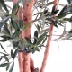 Măslin artificial decorativ, trunchi noduros, 150 cm, verde, masline negre