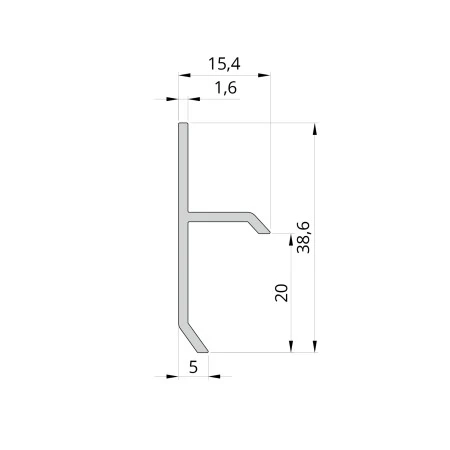 Plinta ascunsa Shadow GAP PERSONALIZABILA RAL 20 mm x 3 m F1 2015R