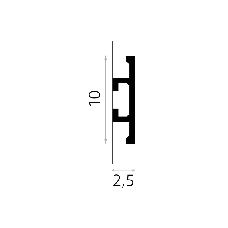 Brau decorativ perete LED 10 x 2,5 x 200 cm QL017