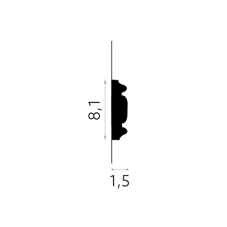 Brau decorativ perete 8,1 x 1,5 x 200 cm MDC250
