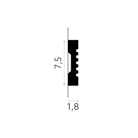 Brau decorativ perete 7,5 x 1,8 x 200 cm MDD412