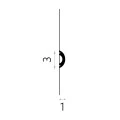 Baghetă de Perete Minimalistă MD031 3x1x200 cm