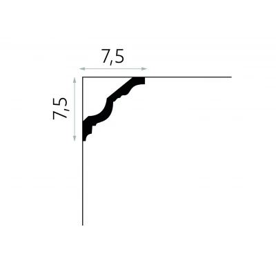  Cornișă Decorativă Tavan MDA106 Clasică 7.5x7.5x200 cm MARDOM DECOR