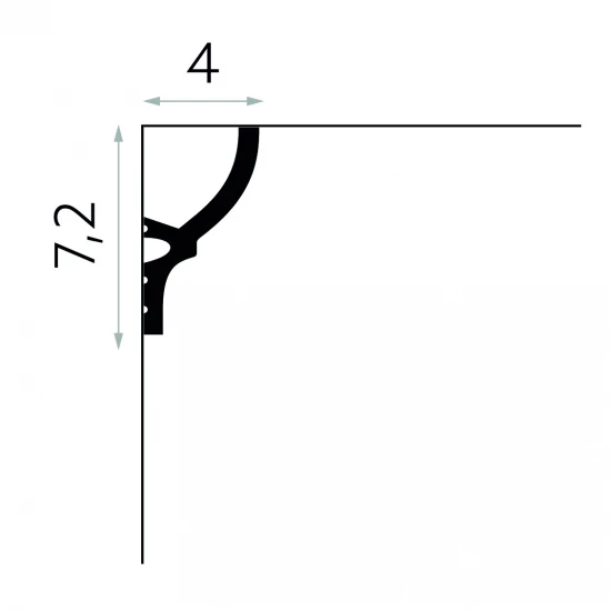 Cornișă și Scafa LED de Tavan MD070 7.2x4 cm