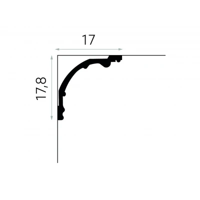 Profil Decorativ Cornișă pentru Plafon MDB128 Mare 17.8x17x200 cm MARDOM DECOR
