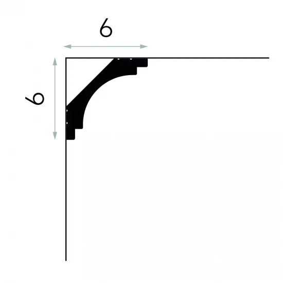 Cornișă Scafa de Tavan LED MD145 6x6x200 cm