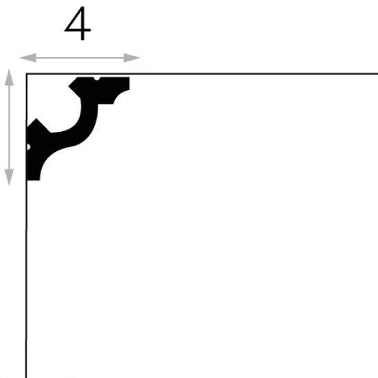 Cornișă Scafa de Tavan cu LED MD172 4x4 cm