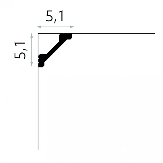 Cornișă Scafa de Tavan cu LED MD368 5.1x5.1 cm