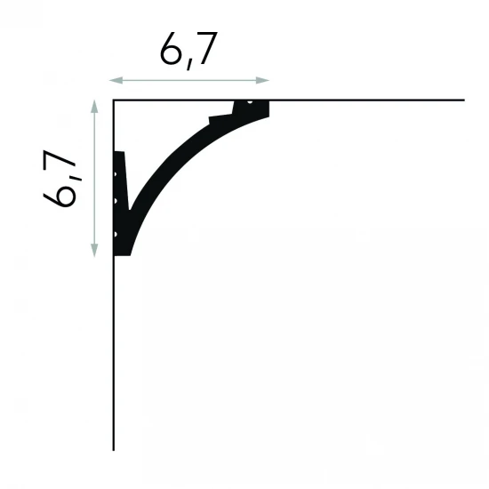 Cornișă Scafa de Tavan cu LED MD380 Modernă 6.7x6.7 cm