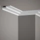 Cornisa tavan QL024 polimer rigid 3 x 8.5 x 200 cm compatibila LED, minimalista, alb vopsibil, Mardom Decor