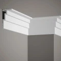 Cornisa tavan QL025 polimer rigid 6 x 11 x 200 cm, compatbil LED, alb mat vopsibil, Mardom Decor