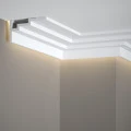 Cornisa tavan QL025 polimer rigid 6 x 11 x 200 cm, compatbil LED, alb mat vopsibil, Mardom Decor