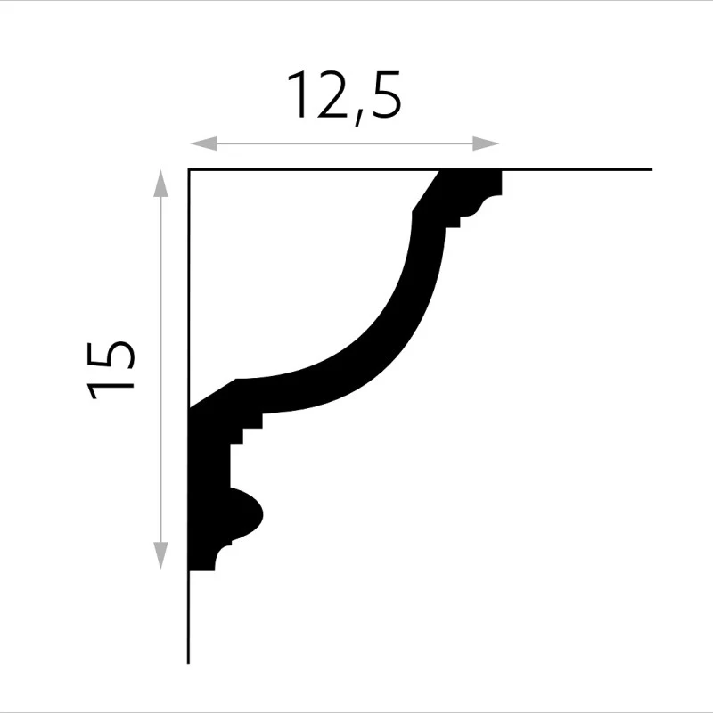 Cornișă Rotunjită Mare pentru Tavan MDB154 15x12.5x200 cm