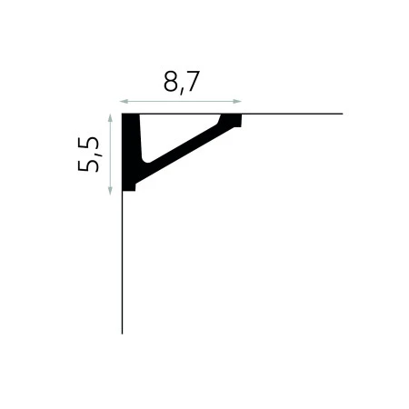 Profil Triunghiular Mediu de Tavan MDB132 5.5x8.7x200 cm