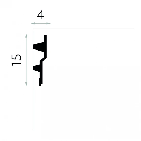Cornisa Scafa LED Dublă MDB150 15x4 cm