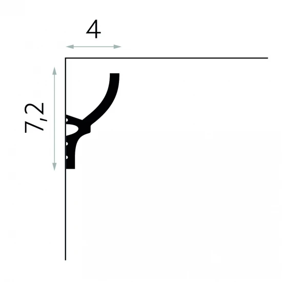 Cornișă și Scafa LED de Tavan MD070 7.2x4 cm
