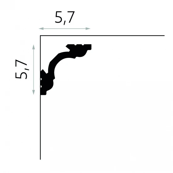 Cornișă Scafa de Tavan cu LED MD106 5.7x5.7 cm