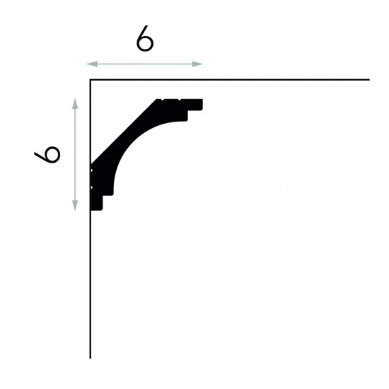 Cornișă Scafa de Tavan LED MD145 6x6x200 cm