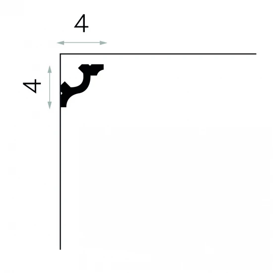 Cornișă Scafa de Tavan cu LED MD172 4x4 cm