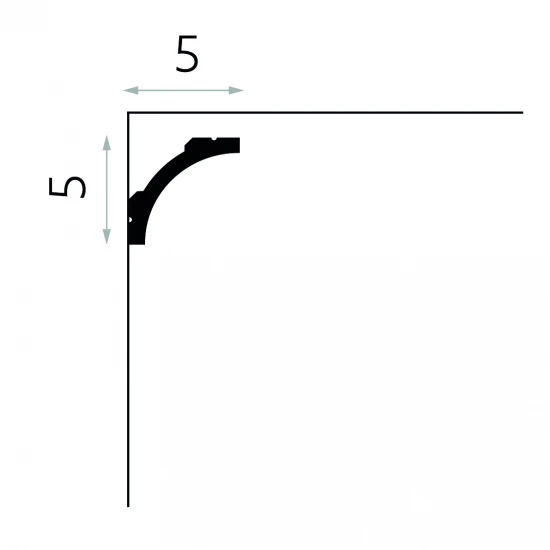 Cornișă Scafa Decorativă cu LED MD210 5x5 cm