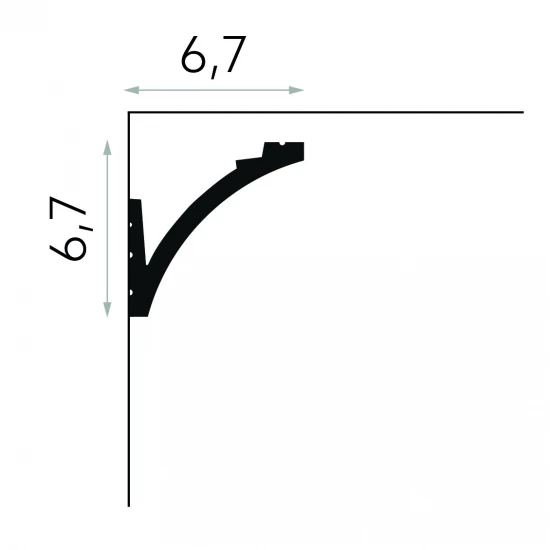 Cornișă Scafa de Tavan cu LED MD380 Modernă 6.7x6.7 cm