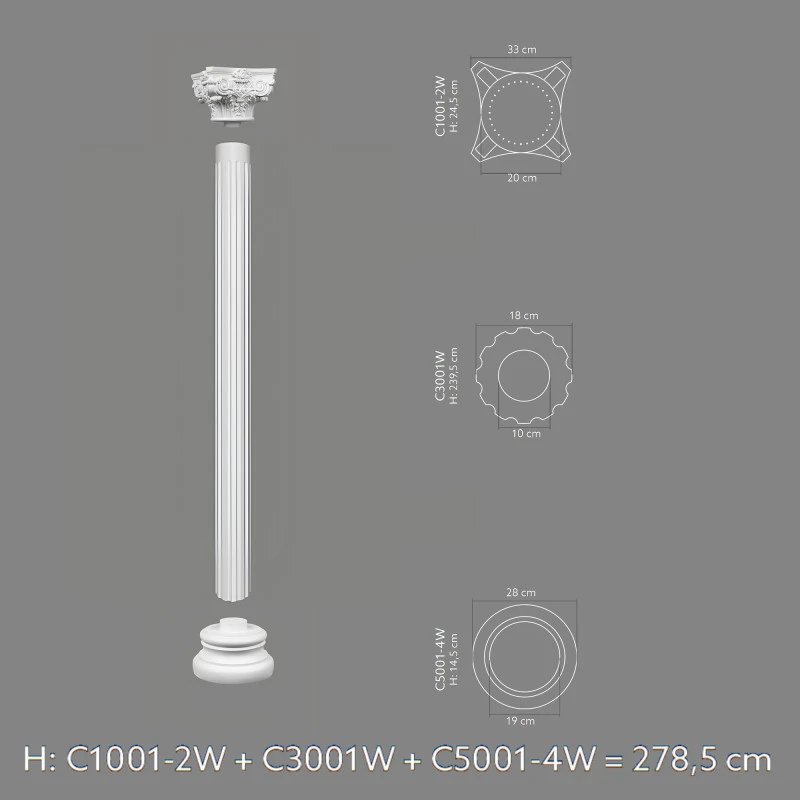 Baza coloana decorativa C5001-4W Ø 28 cm x 14,5 cm