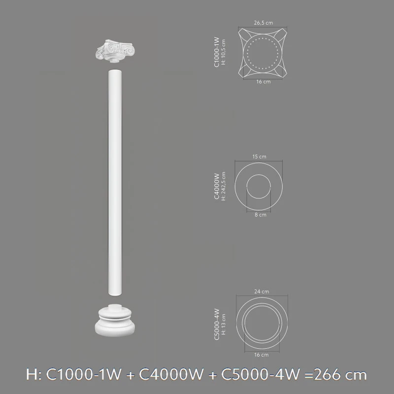 Capitel decorativ coloana Ø 15 cm C1000-1W 26,5 x 26,5 x 10,5 cm