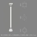 Trunchi neted coloana decorativa C4000W Ø 15 cm x 242,5 cm