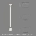 Capitel decorativ semicoloana C1000-1H 26,5 x 13,2 x 10,5 cm