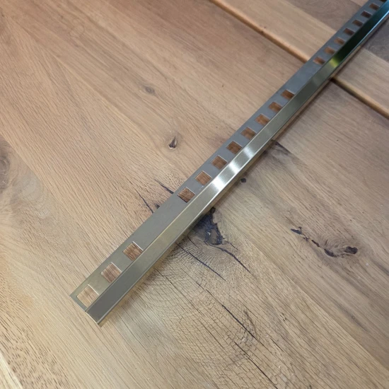 Profil terminație gresie faianță pătrat inox auriu periat 12 x 12 lungime 2700 mm