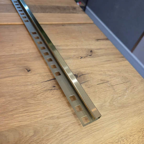 Profil terminație gresie faianță pătrat inox auriu periat 12 x 12 lungime 2700 mm