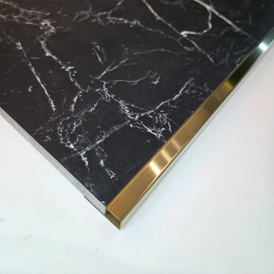 Profil terminație gresie faianță pătrat inox auriu periat 12 x 12 lungime 2700 mm