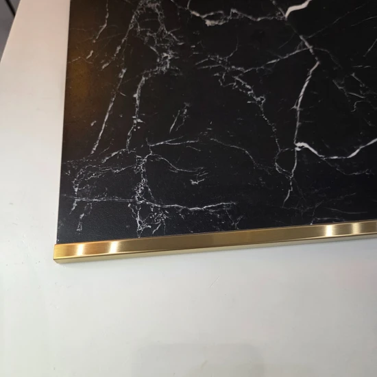 Profil terminație gresie faianță pătrat inox auriu periat 12 x 12 lungime 2700 mm