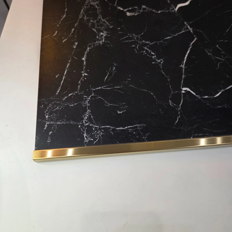 Profil terminație gresie faianță pătrat inox auriu periat 12 x 12 lungime 2700 mm