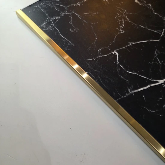 Profil terminație gresie faianță pătrat inox auriu periat 12 x 12 lungime 2700 mm