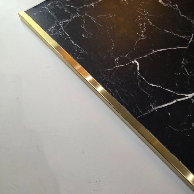 Profil terminație gresie faianță pătrat inox auriu periat 12 x 12 lungime 2700 mm