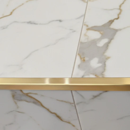 Profil terminație gresie faianță pătrat inox auriu periat 12 x 12 lungime 2700 mm