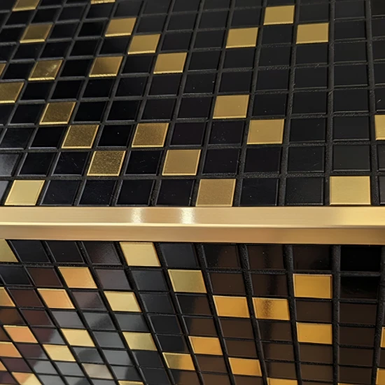 Profil terminație gresie faianță pătrat inox auriu periat 12 x 12 lungime 2700 mm