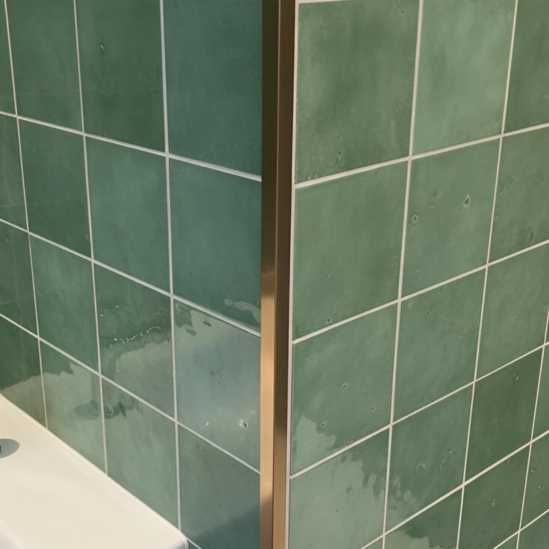 Profil terminatie patrat pentru gresie si faianta inox cupru lucios 12 x 12 x 2700 mm