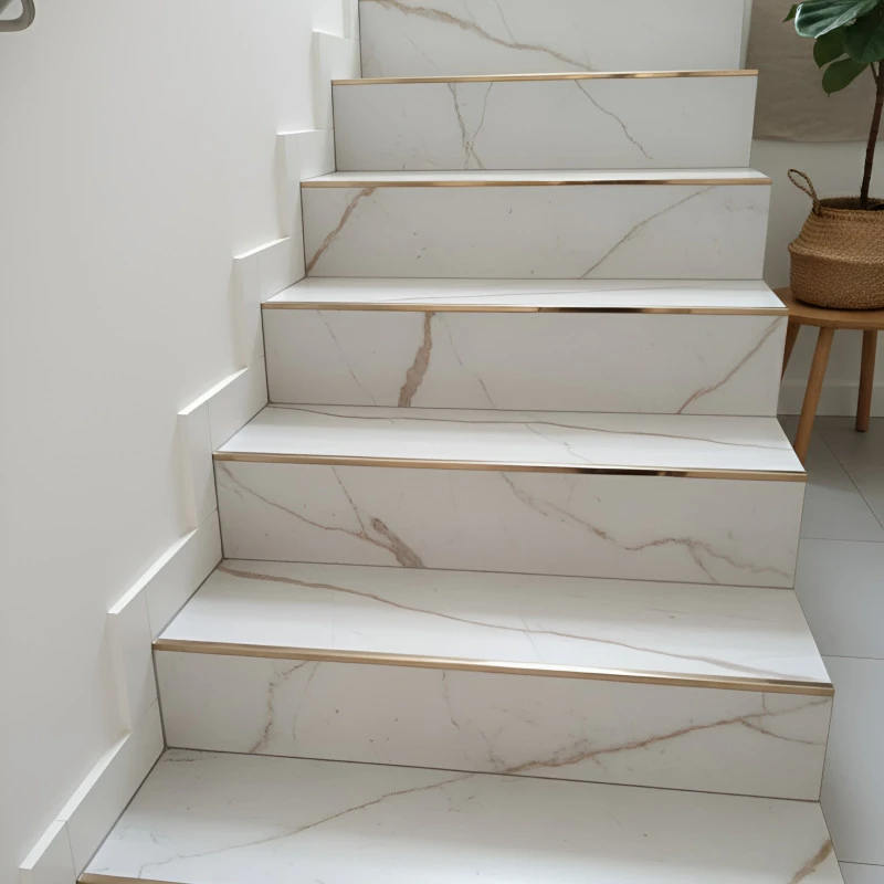 Profil terminatie patrat pentru gresie si faianta inox cupru lucios 12 x 12 x 2700 mm