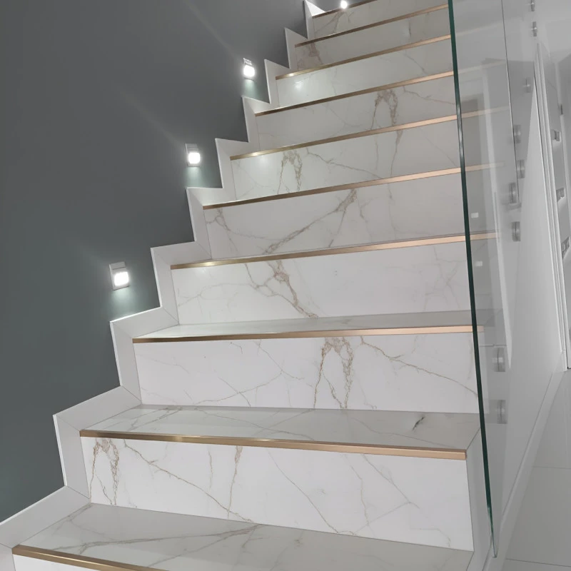 Profil terminatie patrat pentru gresie si faianta inox cupru lucios 12 x 12 x 2700 mm